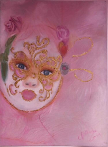 图画 标题为“Masque Vénitien” 由Nathalie Guidi, 原创艺术品, 粉彩