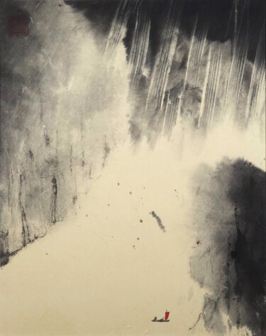 Картина под названием "Sturm" - Nathalie Guski, Подлинное произведение искусства, Чернила