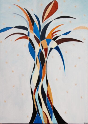 Картина под названием "La star" - Nathalie Herbulot, Подлинное произведение искусства, Масло Установлен на Деревянная рама д…