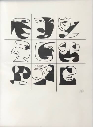 Druckgrafik mit dem Titel "En Formes N8/22" von Nathalie Herbulot, Original-Kunstwerk, Lithographie