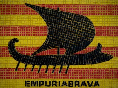 Skulptur mit dem Titel "Empuria" von Nathalie Jarrige, Original-Kunstwerk, Mosaik