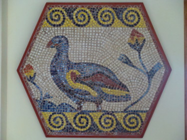 Sculpture titled "Poule d'Eau" by Nathalie Jarrige, Original Artwork, Mosaic