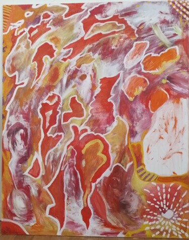 Painting titled "Apparitions" by Nathalie Jasseny, Original Artwork, Acrylic