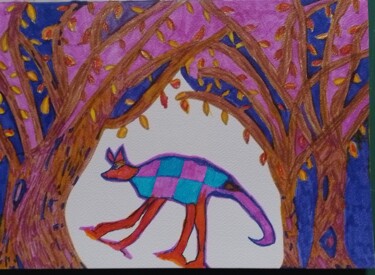 Disegno intitolato "Animal étrange" da Nathalie Jasseny, Opera d'arte originale, Pennarello