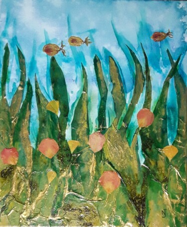 Peinture intitulée "Entre Terre et Mer 1" par Nathalie  Jeanjean - Hamel, Œuvre d'art originale, Acrylique