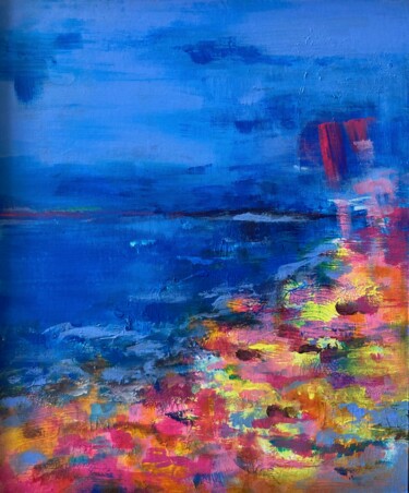 Painting titled "COLORS" by Nathalie Joulin, Original Artwork, Acrylic Mounted on Cardboard