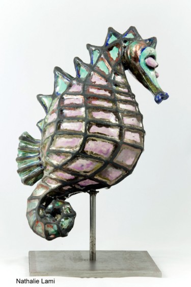 Sculpture titled "Sculpture Hippocamp…" by Nathal, Original Artwork, Ceramics