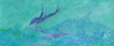 Картина под названием "Ere du corail vue s…" - Nathalie Laumond-Clémenceau, Подлинное произведение искусства, Акварель
