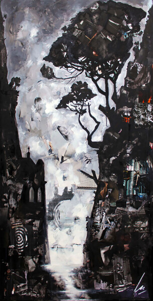 Pittura intitolato "Le passage de minuit" da Nathalie Lemaitre, Opera d'arte originale, Olio Montato su Telaio per barella i…