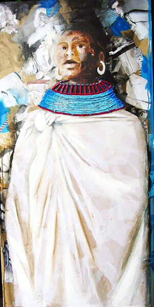 Pittura intitolato "Magic mamma" da Nathalie Lemaitre, Opera d'arte originale, Olio Montato su Telaio per barella in legno