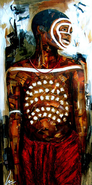 Pintura titulada "Les étoiles" por Nathalie Lemaitre, Obra de arte original, Oleo Montado en Bastidor de camilla de madera