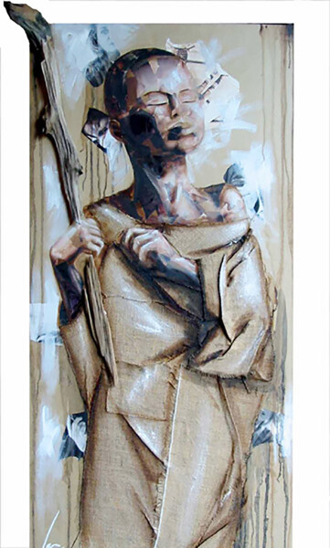 Schilderij getiteld "Le petit chef 120x60" door Nathalie Lemaitre, Origineel Kunstwerk, Olie Gemonteerd op Frame voor houten…