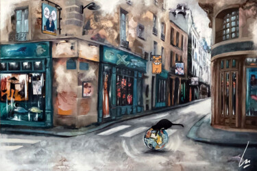 Pintura titulada "Terre qui roule ..." por Nathalie Lemaitre, Obra de arte original, Oleo Montado en Bastidor de camilla de…