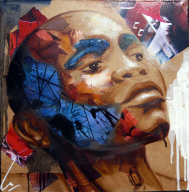 Painting titled "Vision (Série petit…" by Nathalie Lemaitre, Original Artwork, Oil Mounted on Wood Stretcher frame