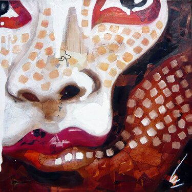 Peinture intitulée "Premier baiser (Sér…" par Nathalie Lemaitre, Œuvre d'art originale, Huile Monté sur Châssis en bois