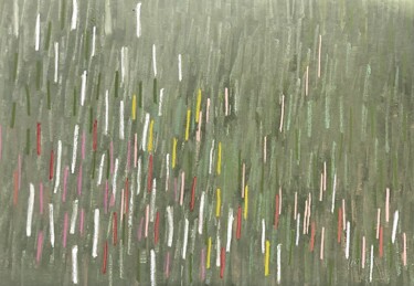 Peinture intitulée "Il pleut des fleurs" par Nathalie Leverger, Œuvre d'art originale, Huile Monté sur Châssis en bois