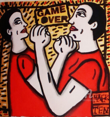 Peinture intitulée "Game over" par Nathalie Maerten (MAERTEN), Œuvre d'art originale, Acrylique Monté sur Châssis en bois
