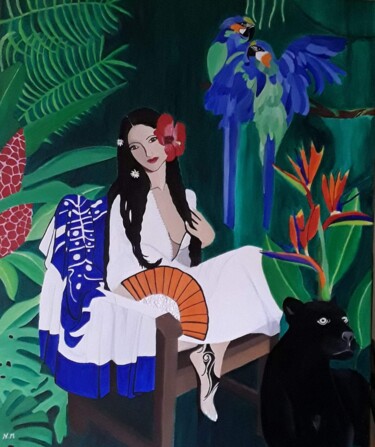 Pintura titulada "Jungle" por Nathalie Malet, Obra de arte original, Acrílico