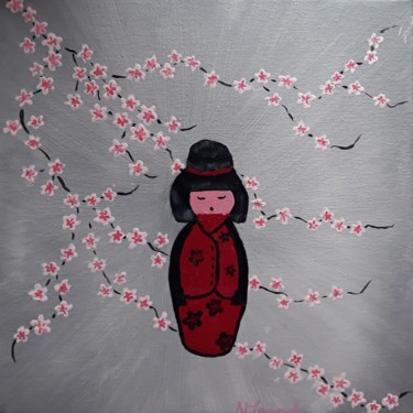 Painting titled "Kokechi" by Nathalie Mansard, Original Artwork, Acrylic