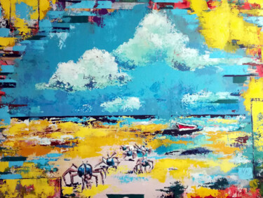 Painting titled "Carmila Beach" by Nathalie Meunier, Original Artwork, Acrylic