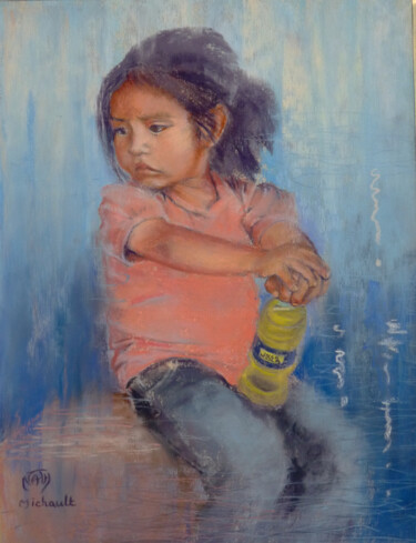 Schilderij getiteld "Inka cola" door Nathalie Michault, Origineel Kunstwerk, Pastel Gemonteerd op Karton