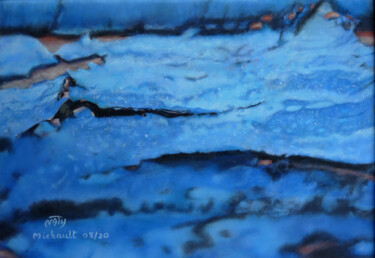 Pintura titulada "Temps au bleu fixe" por Nathalie Michault, Obra de arte original, Pastel Montado en Cartulina