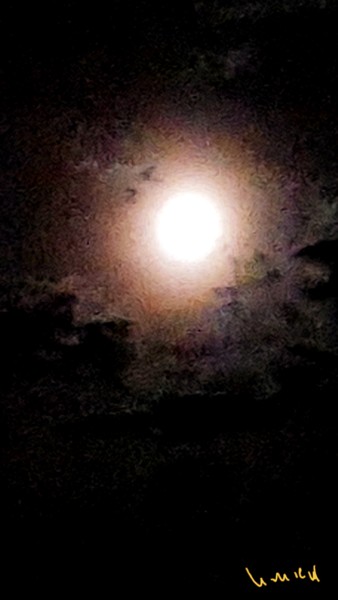 Fotografia zatytułowany „La lune” autorstwa Nathalie Miens, Oryginalna praca, Fotografia nie manipulowana