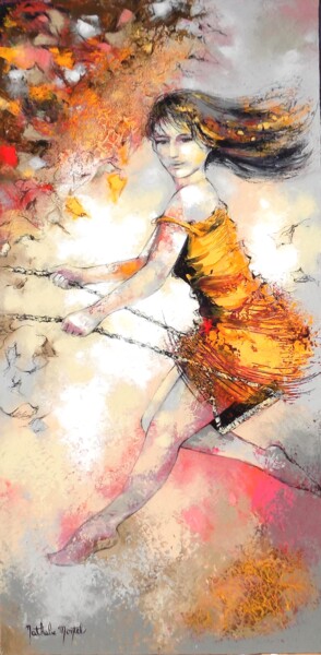 Pintura titulada "dans le vent.Nathal…" por Nathalie Montel, Obra de arte original, Acrílico
