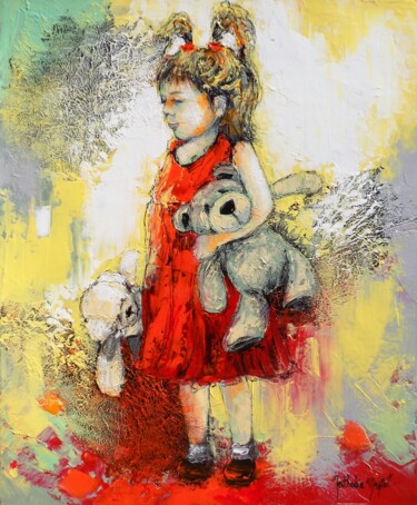 Картина под названием "Les deux compagnons" - Nathalie Montel, Подлинное произведение искусства, Акрил Установлен на Деревян…