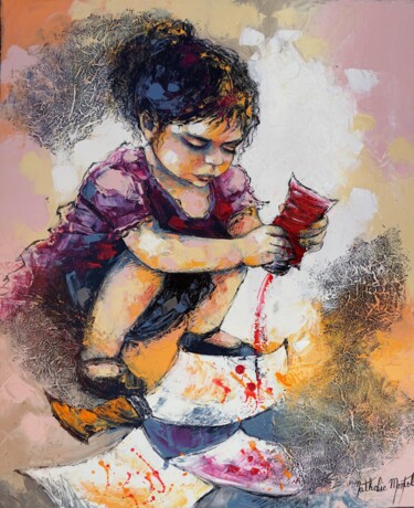 Картина под названием "Eclats de couleurs" - Nathalie Montel, Подлинное произведение искусства, Акрил Установлен на Деревянн…