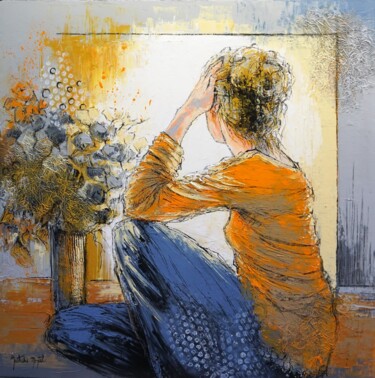 Malerei mit dem Titel "Assise" von Nathalie Montel, Original-Kunstwerk, Acryl Auf Keilrahmen aus Holz montiert
