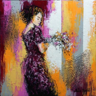 Pintura titulada "fleurs des champs" por Nathalie Montel, Obra de arte original, Acrílico Montado en Bastidor de camilla de…