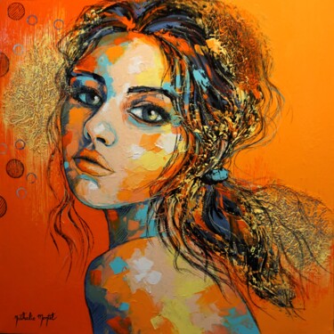 Painting titled "Clémantine" by Nathalie Montel, Original Artwork, Acrylic Mounted on Wood Stretcher frame