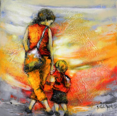 Painting titled "Tendre complicité.N…" by Nathalie Montel, Original Artwork, Other