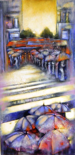 Peinture intitulée "Jour de pluie.Natha…" par Nathalie Montel, Œuvre d'art originale, Acrylique