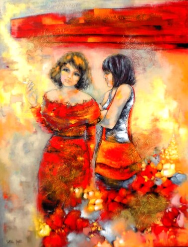 Painting titled "Ambiance printanièr…" by Nathalie Montel, Original Artwork