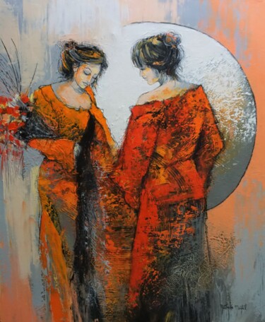 Peinture intitulée "flamboyance.Nathali…" par Nathalie Montel, Œuvre d'art originale, Acrylique Monté sur Châssis en bois