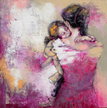 Painting titled "tendre moment.Natha…" by Nathalie Montel, Original Artwork, Other