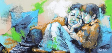 Pintura titulada "le temps d'une hist…" por Nathalie Montel, Obra de arte original, Acrílico Montado en Bastidor de camilla…