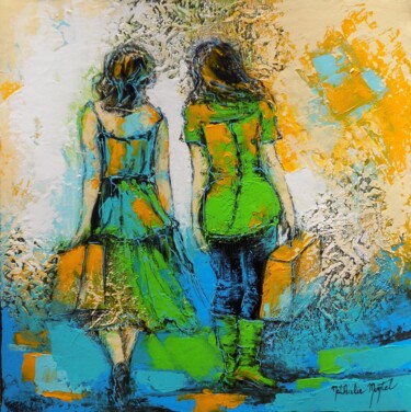 Peinture intitulée "les copines.Nathali…" par Nathalie Montel, Œuvre d'art originale, Acrylique