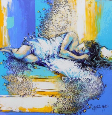 Картина под названием "muse endormie.Natha…" - Nathalie Montel, Подлинное произведение искусства, Акрил