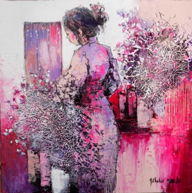Painting titled "La vie en rose.Nath…" by Nathalie Montel, Original Artwork, Acrylic