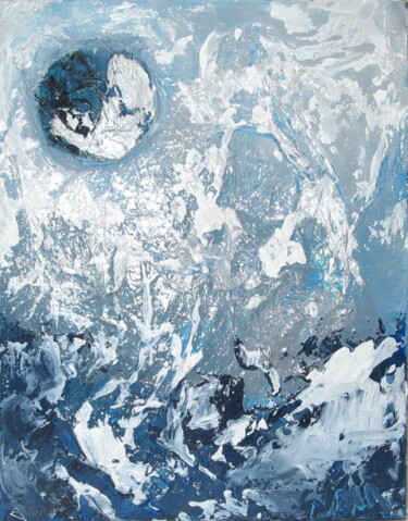 Peinture intitulée "ETINCELLES LUNAIRES" par Nathalie Morin, Œuvre d'art originale, Acrylique