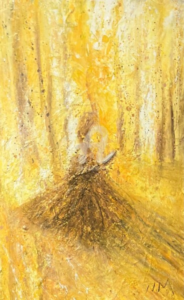 Картина под названием "LA LECTRICE" - Nathalie Morin, Подлинное произведение искусства, Акрил Установлен на Деревянная рама…