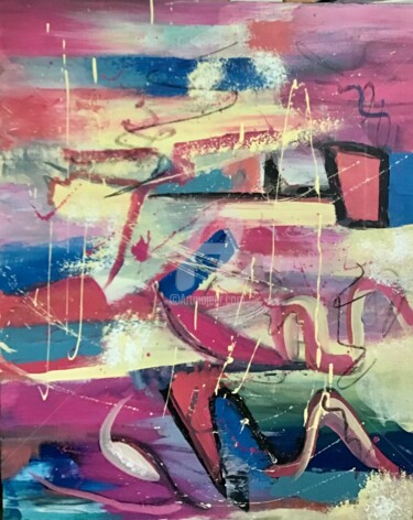 Pittura intitolato "Abstrait # 28" da Nathalie Morin, Opera d'arte originale, Acrilico
