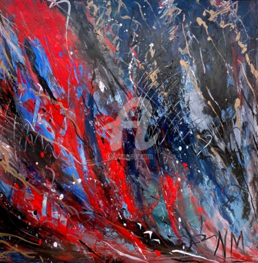 Painting titled "´´ Red Flags ´´" by Nathalie Morin, Original Artwork, Acrylic Mounted on Wood Stretcher frame