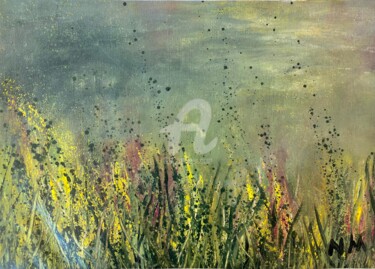 Painting titled "Moisson des Landes I" by Nathalie Morin, Original Artwork, Acrylic