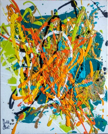 Peinture intitulée "OEUVRE UNIQUE "EUPH…" par Nathalie Nadal-Olivié, Œuvre d'art originale, Acrylique Monté sur Châssis en b…