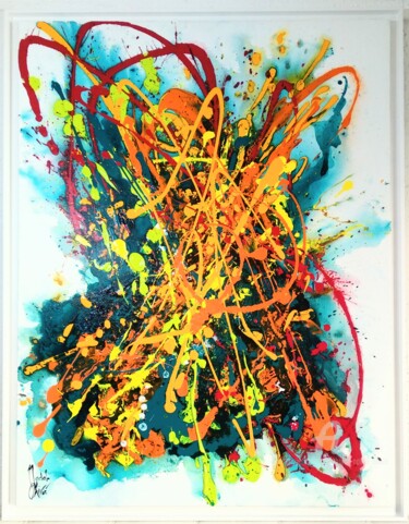 Malerei mit dem Titel "OEUVRE UNIQUE "SUNS…" von Nathalie Nadal-Olivié, Original-Kunstwerk, Acryl