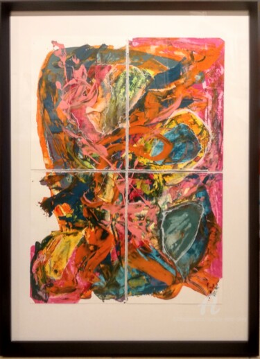 Картина под названием "OEUVRE UNIQUE "J-O-…" - Nathalie Nadal-Olivié, Подлинное произведение искусства, Акрил Установлен на…